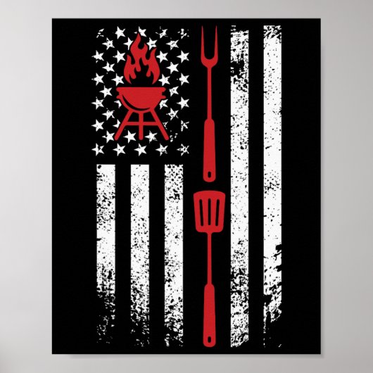 Lustiges Bbq-Design Fleischräuchern Poster (Vorne)