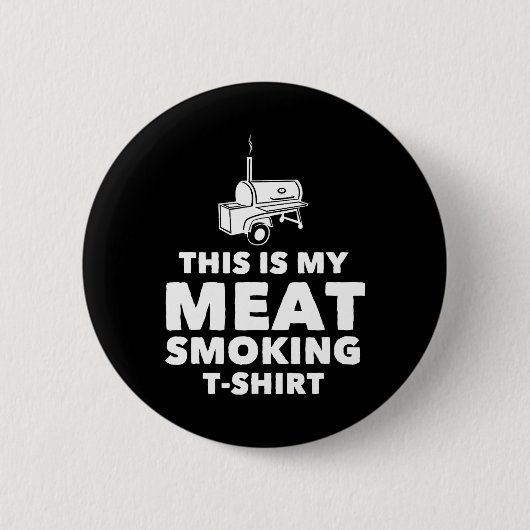 Lustiges BBQ-Fleisch-Räucheres-Design Button (Vorderseite)
