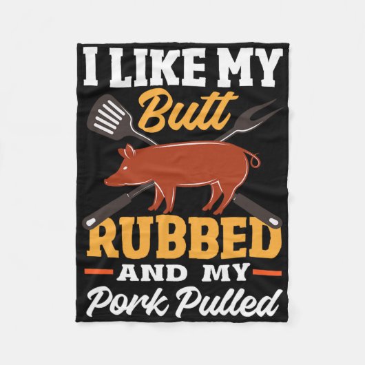 Lustiges Bbq-Grill-Zitat Schwein Pulled Pork 1 Fleecedecke (Vorderseite)