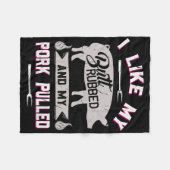 Lustiges Bbq-Grill-Zitat Schwein Pulled Pork Fleecedecke (Vorderseite (Horizontal))