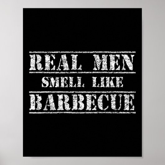 Lustiges Bbq-Grillgeschenk-Shirt Echte Männer Riec Poster (Vorne)