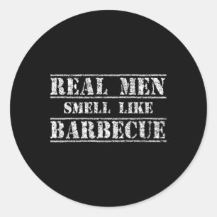Lustiges Bbq-Grillgeschenk-Shirt Echte Männer Riec Runder Aufkleber