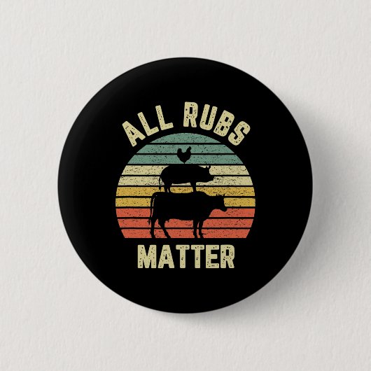 Lustiges Bbq-Shirt Alles Reibt Problem Retro-Barbe Button (Vorderseite)