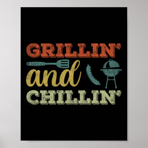 Lustiges BBQ-Shirt für Männer Vintage Grillin And Poster