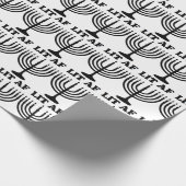 Lustiges beleuchtetes af Weihnachten Chanukkas Geschenkpapier (Ecke)