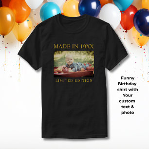 Lustiges benutzerdefiniertes Foto-Geburtstags-Vint T-Shirt