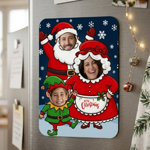 Lustiges benutzerdefiniertes Gesicht Santa Mrs Cla Magnet