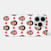 Lustiges benutzerdefiniertes Paar-Gesichter-Muster iPhone Hülle (Rückseite (Horizontal))