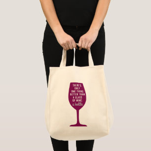 Lustiges besseres als Glas Wein Tragetasche