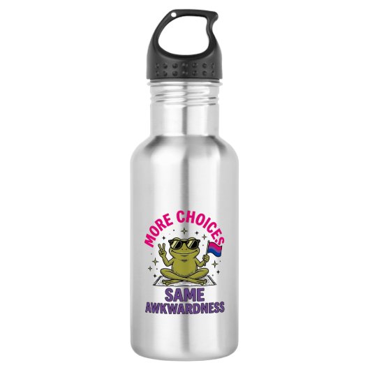 Lustiges Bi-Frosch-Pride-Shirt-Design_1 Edelstahlflasche (Vorderseite)