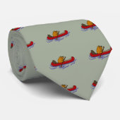Lustiges Biber-Rudersport im roten Kanu Krawatte (Gerollt)