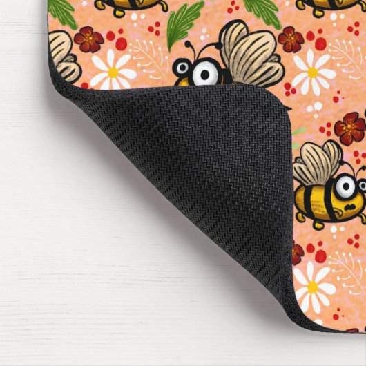 Lustiges Bienchen - helles orange geschen kpapier Mousepad (Ecke)