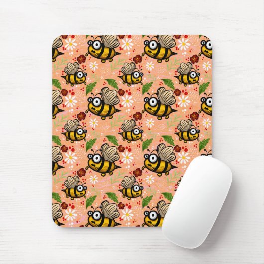 Lustiges Bienchen - helles orange geschen kpapier Mousepad (Mit Mouse)