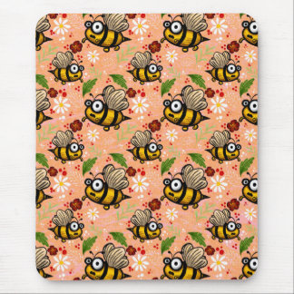 Lustiges Bienchen - helles orange geschen kpapier Mousepad