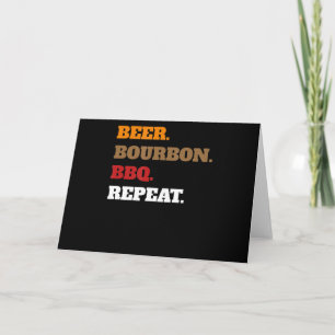 Lustiges Bier Bourbon Bbq Wiederholung Männer Frau Feiertagskarte