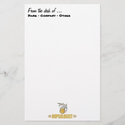 Lustiges Bier Briefpapier (Vorderseite)