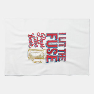 Lustiges Bier-Feuerwerk Vintage-Shirt-Design_1 Geschirrtuch