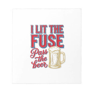 Lustiges Bier-Feuerwerk Vintage-Shirt-Design_1 Notizblock