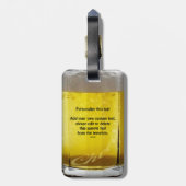 Lustiges Bier-Glas personalisiert Gepäckanhänger (Rückseite vertikal)