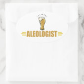 Lustiges Bier Ovaler Aufkleber (Tasche)