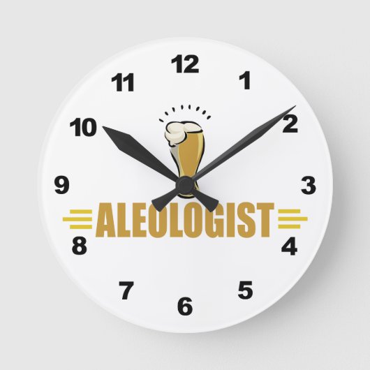 Lustiges Bier Runde Wanduhr (Vorderseite)