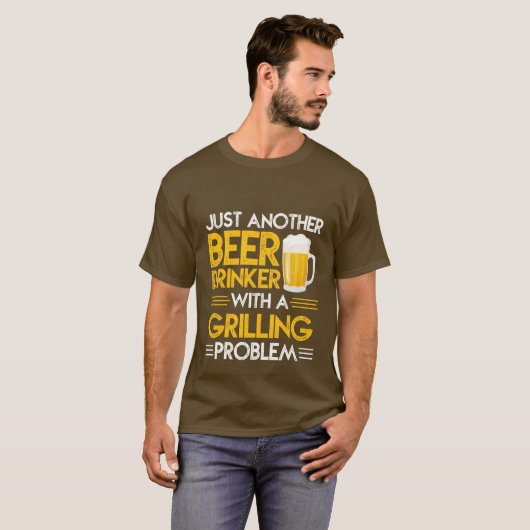 lustiges Bier trinken Grillkunst T-Shirt (Vorne ganz)