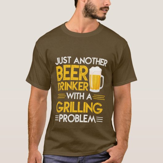 lustiges Bier trinken Grillkunst T-Shirt (Vorderseite)