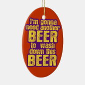 Lustiges Bier-Trinken Keramikornament (Rechts)