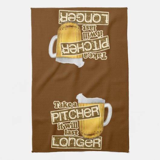 Lustiges Bier-trinkender Spaß Geschirrtuch (Vertikal)