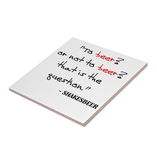 Lustiges Bier-Zitat Fliese (Seite)