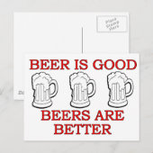 Lustiges Bierdesign Postkarte (Vorne/Hinten)