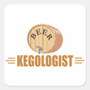 Lustiges Bierfass Quadratischer Aufkleber