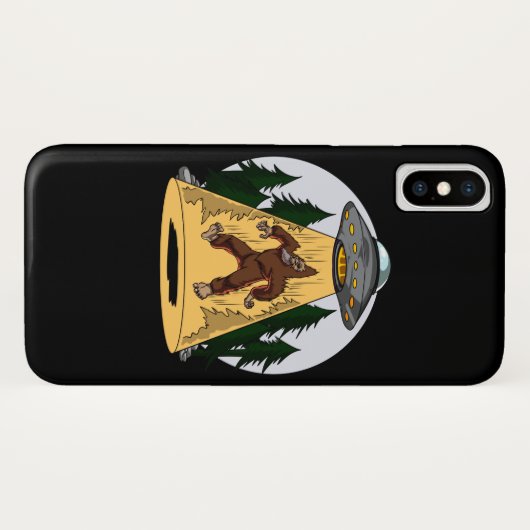 Lustiges Bigfoot-alien-Abduktions-Raum UFO Case-Mate iPhone Hülle (Rückseite (Horizontal))