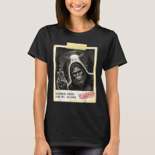 Lustiges Bigfoot-Alien-UFO-Vintage-Beweisfoto T-Shirt