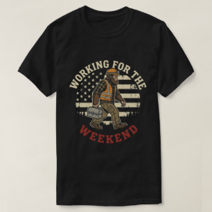 Lustiges Bigfoot Labor Day Shirt Blaues Kragen-US-