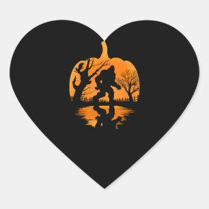 Lustiges Bigfoot-Liebhaber-Halloween-Geschenk - Ha Herz-Aufkleber