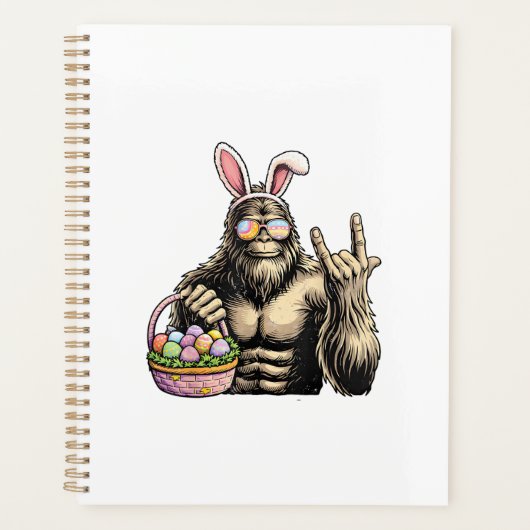 Lustiges Bigfoot-Oster-Ei-Felsen Sasquatch-Osterta Planer (Vorderseite)