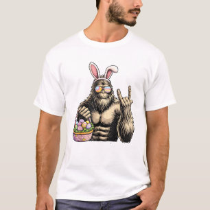 Lustiges Bigfoot-Oster-Ei-Felsen-Sasquatch-Osterta T-Shirt