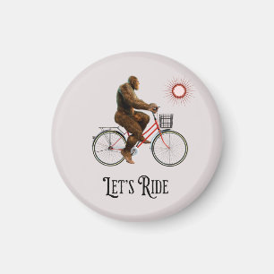 Lustiges Bigfoot-Radabenteuer Retro Magnet