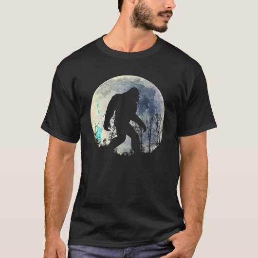 lustiges Bigfoot Sasquatte Vollmond T Shirt (Vorderseite)