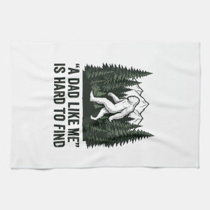 Lustiges Bigfoot-Vater Vintage-Wald-Shirt-Design_1 Geschirrtuch
