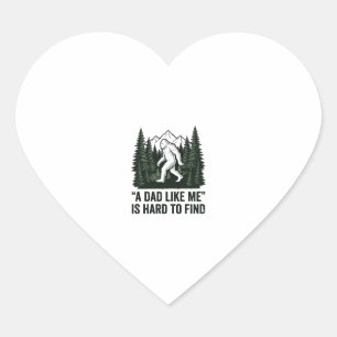 Lustiges Bigfoot-Vater Vintage-Wald-Shirt-Design_1 Herz-Aufkleber