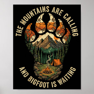 Lustiges Bigfoot-Wanderteam Sasquatch Camng Natur Poster