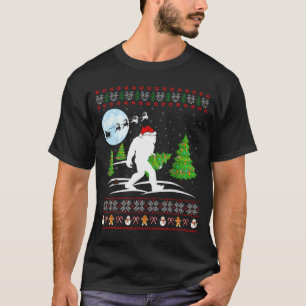 Lustiges Bigfoot-Weihnachtsgeschenk Santa Hut Häss T-Shirt