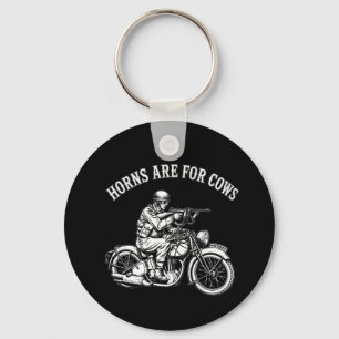 Lustiges Biker-Shirt mit Horns Are For Cows Schlüsselanhänger