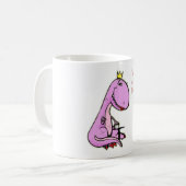 lustiges Bild eines rosa Dinosauriers TeaRex Kaffeetasse (Vorderseite Links)