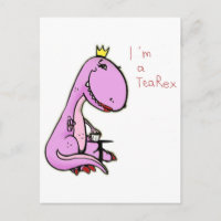 lustiges Bild eines rosa Dinosauriers TeaRex