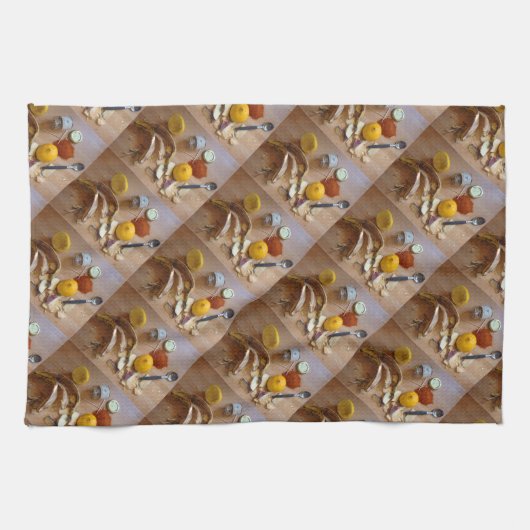 lustiges Bild von gezackter veg prep zum Abendesse Handtuch (Horizontal)