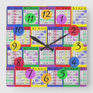 Lustiges BINGO Küche Quadratische Wanduhr
