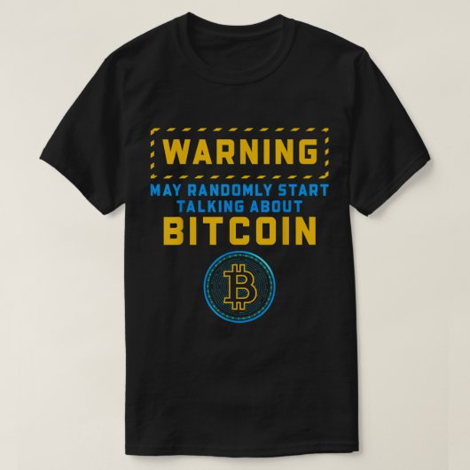 Lustiges Bitcoin-Warnungsdesign T-Shirt (Design vorne)